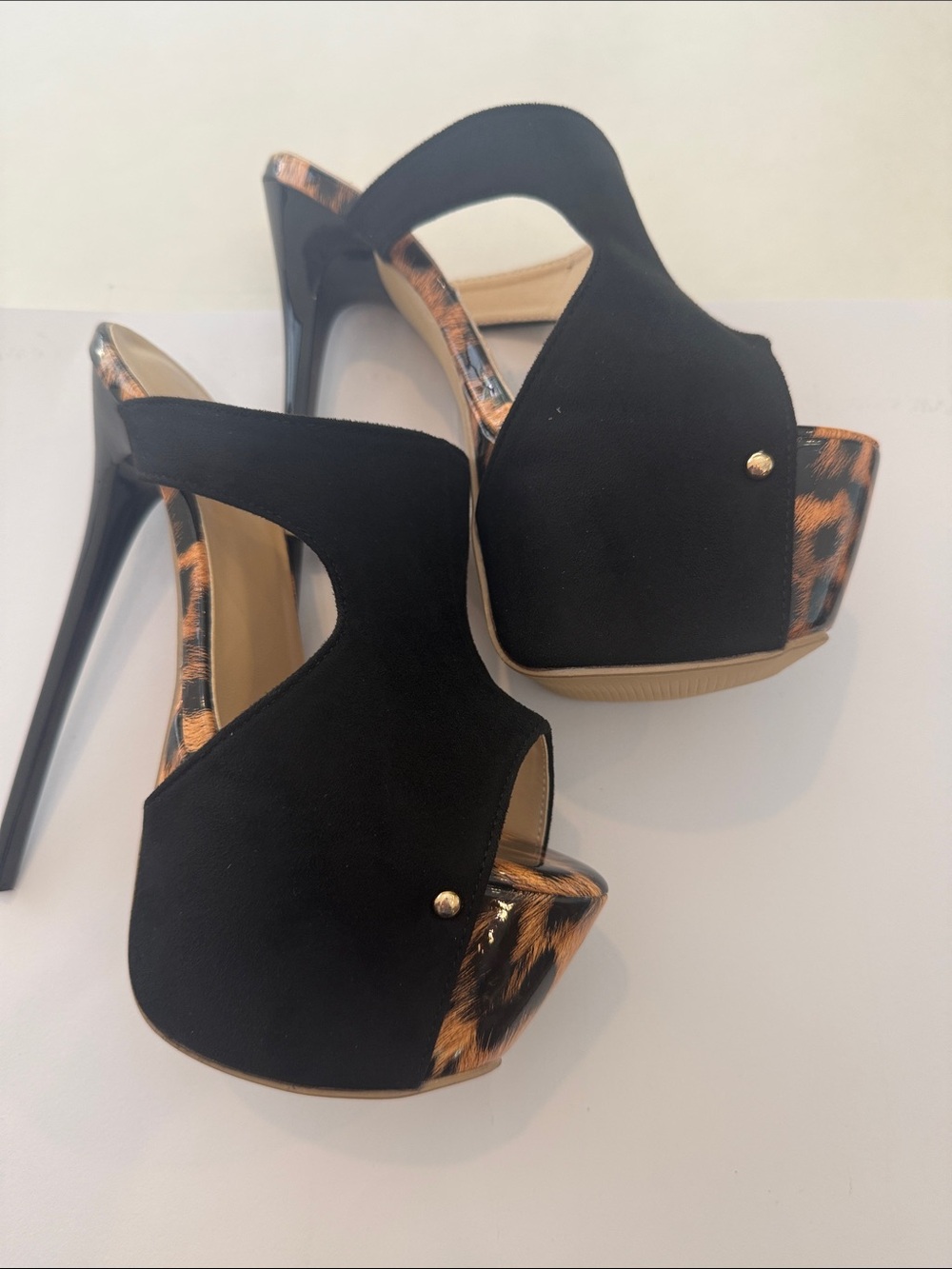 Black High size 36 Heel Peep-Toe Platform Sandals - Picture 4 of 7
